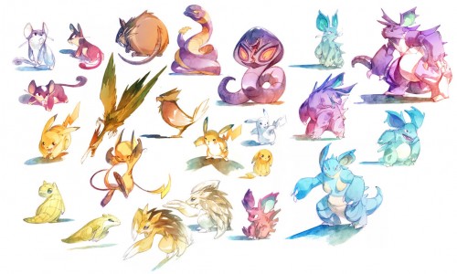 watercolor_pokemon__019_034_by_nicholaskole-d60gzrp